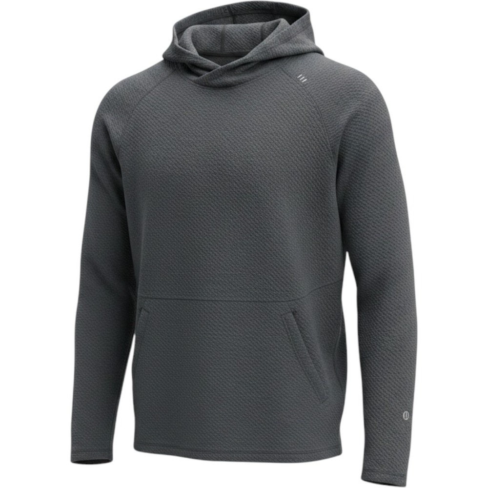 Lululemon Men TexturedTech Knit Hoodie Gray Heather Pullover Size S M1JBFS